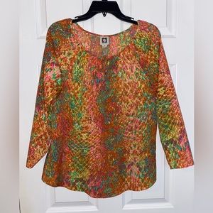 Anne Klein colorful blouse. Size M